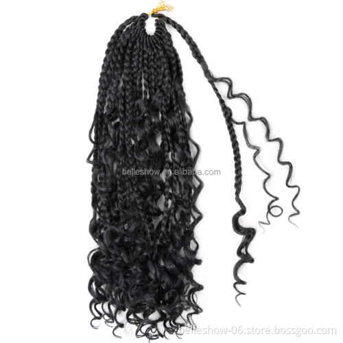 Curly Ends Goddess Box Braids Crochet Hair Synthetic Crochet Hair  Bohomian Box Braids Crochet Braids14 Inch Crochet Box Braids